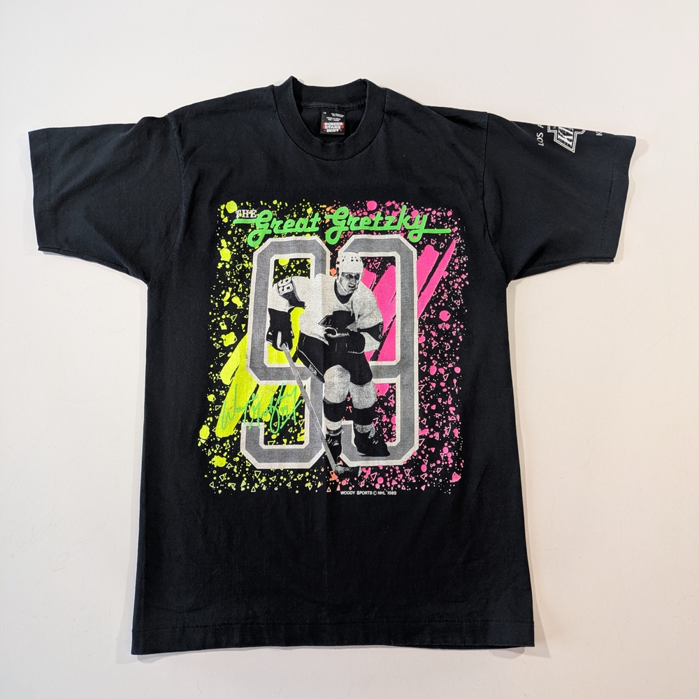 Vintage 80's Wayne Gretzky 99 LA Kings T-Shirt Screen Stars Black Single Stitch